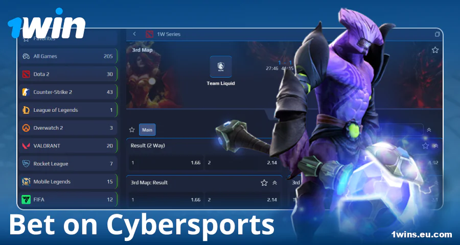 E-sports betting for 1Win bettors