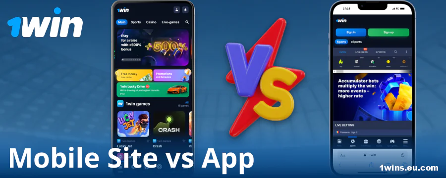 Comparison of the 1Win app and browser