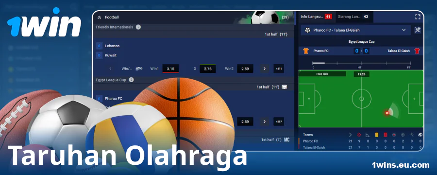 Taruhan Olahraga di Bookmaker Online 1Win ID