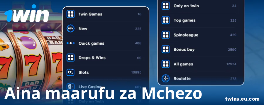 Aina za Michezo katika Kasino ya Mtandaoni ya 1Win
